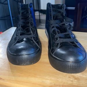black non slip high top shoes